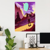 Quête pour la planète perdue | AI Art Poster (Bureau à domicile)