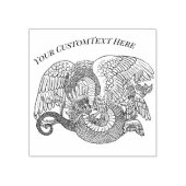 Quetzacoatl Dragon lineart Rubberstempel (Afrduk)