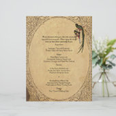  Quetzal Bird Elegant Wedding Menu (Staand voorkant)