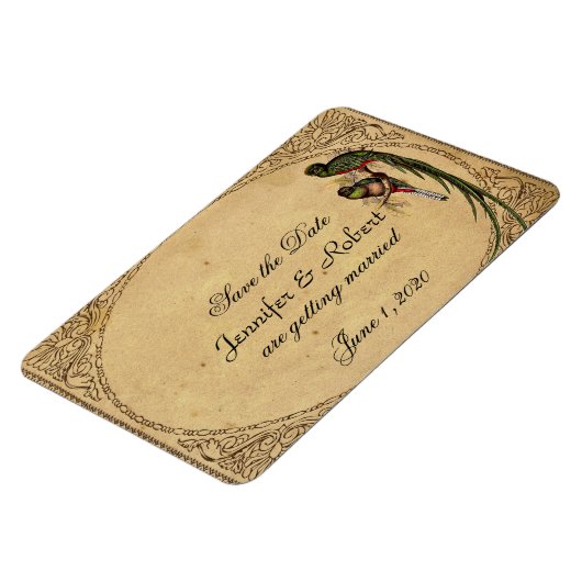 Quetzal Vogelbruiloft Save the Date Magneet (Linkerzijde)