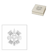 Quetzalcoatl Aztec Art Rubberstempel (Gestempeld)
