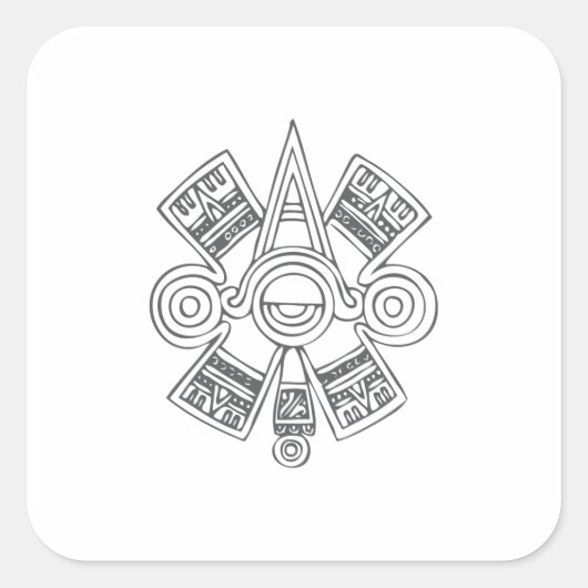 Quetzalcoatl Aztec Art Vierkante Sticker (Voorkant)