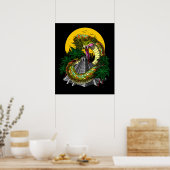 Quetzalcoatl Aztec God Mayan Pyramid Snake Poster (Keuken)