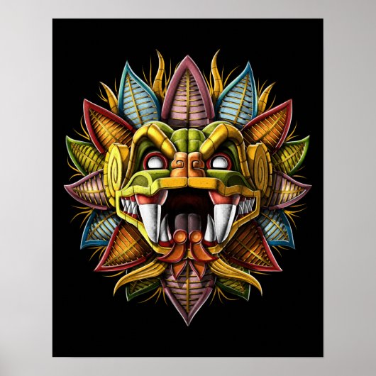 Quetzalcoatl Azteekse gevederde slangengod Poster (Voorkant)