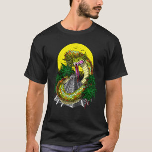 Quetzalcoatl Azteekse God Oude Mayan Piramides Myt T-shirt