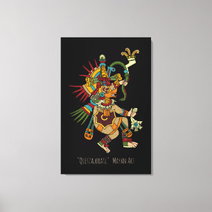 Quetzalcoatl Mayan Art  Canvas Afdruk