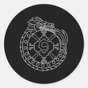 Quetzalcoatl Ouroboros Azteekse oude Maya Inca Ronde Sticker