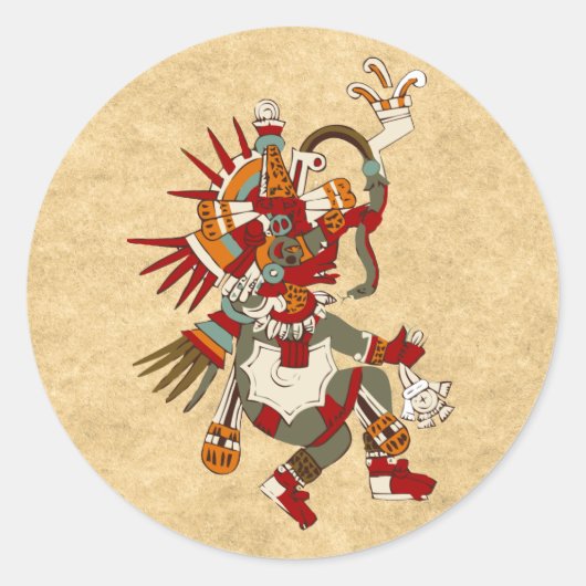 Quetzalcoatl Ronde Sticker (Voorkant)