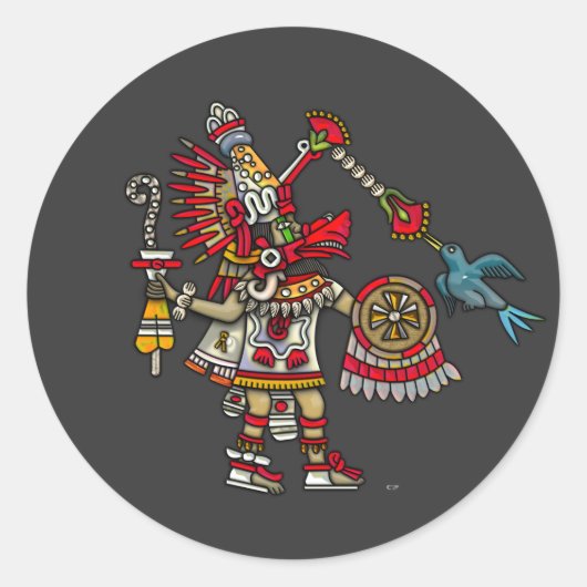 Quetzalcoatl Ronde Sticker (Voorkant)
