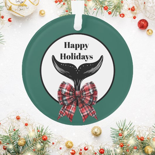 Queue de baleine Noir Blanc Plaid Bow Noël