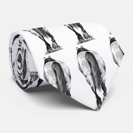 QUEUE DE CHEVAL, CRAVATE DE BOUT : ART DE CRAYON (Roulé)