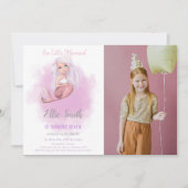 Queue de cuivre Sirène Anniversaire Invitations av (Devant)