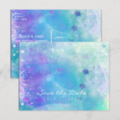 Queue de Sirène à l'Aquarelle Faire-Part de Soirée (Devant / Derrière)