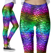 Queue de sirène arc-en-ciel 3D Leggings Hyper-Réal