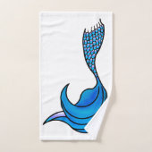 Queue de sirène bleue sur la serviette de bain ens (Serviette à main)