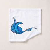 Queue de sirène bleue sur la serviette de bain ens (Gant de toilette)