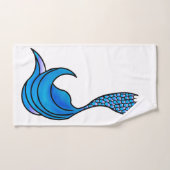 Queue de sirène bleue sur la serviette de bain ens (Serviette à main)