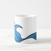 Queue de sirène bleue sur une tasse de café (Centre)