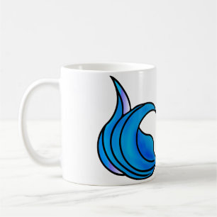 Queue de sirène bleue sur une tasse de café