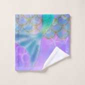 Queue de sirène iridescente perle scintillement (Gant de toilette)