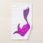 Queue de sirène rose sur un ensemble de serviette (Serviette à main)