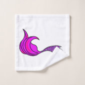 Queue de sirène rose sur un ensemble de serviette (Gant de toilette)