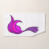Queue de sirène rose sur un ensemble de serviette (Serviette à main)