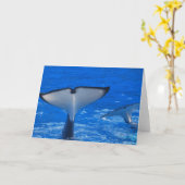 Queue d'une carte de voeux de baleine (Fleur jaune)