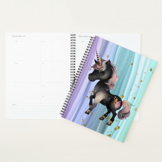 Queue noire Unicorne violette rose (Devant avec enveloppe)