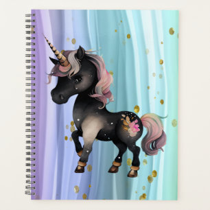 Queue noire Unicorne violette rose