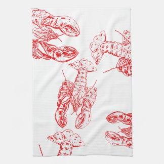Queues de homard et griffes serviette de cuisine