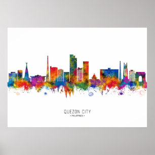 Quezon City Filippijnen Skyline Poster