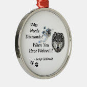 Qui a besoin de diamants - Ornement de Noël Wolf (Droite)