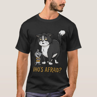 Qui a Peur ? T-shirt drôle de chat et de souris