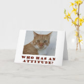 Qui A Une Carte De Voeux De Chat D'Attitude (Fleur jaune)