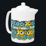 Qui c'est qui mange le hibou Motif<br><div class="desc">Qui (insérez votre nom) C'est qui Chouette moderne Motif Pitcher</div>