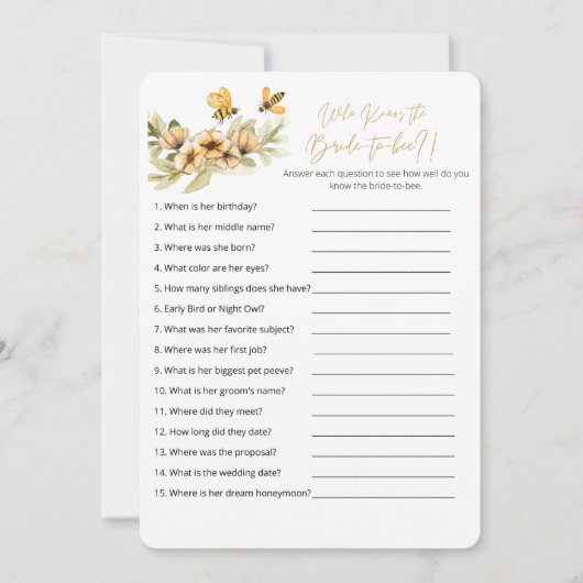 Qui connaît la mariée à être la meilleure carte de (Devant)