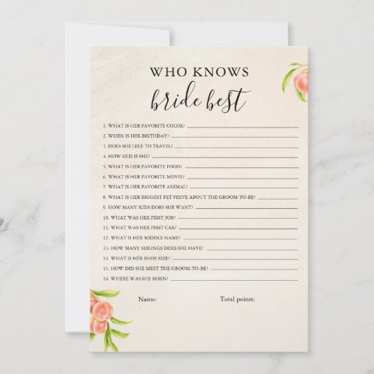 Qui Connaît La Mariée Meilleure Carte De Jeu (Devant)