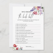 Qui Connaît La Mariée Meilleure Carte De Jeu De Fê (Devant)