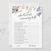 Qui connaît le mieux maman ? Carte de jeu pour Bab (Devant)