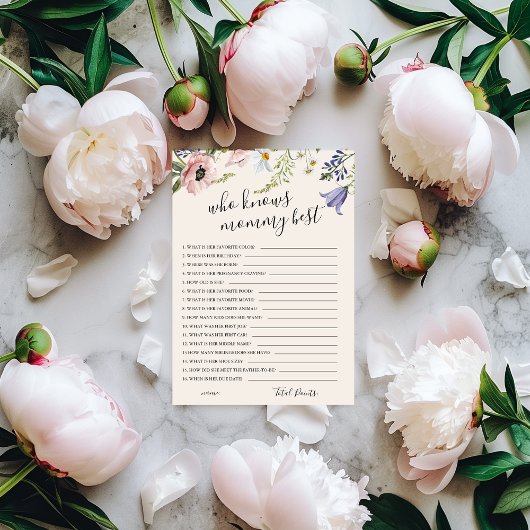 Qui connaît le mieux maman ? Carte de jeu pour Bab