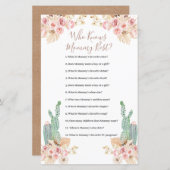 Qui connaît maman meilleur jeu Boho Cactus feuille (Devant / Derrière)