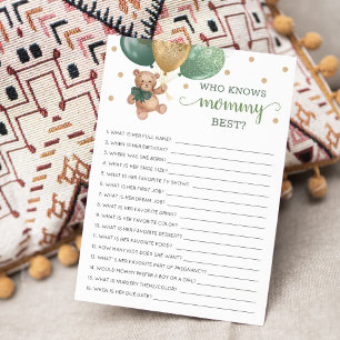 Qui Connaît Maman Meilleure Carte Baby shower De P