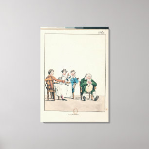 Qui dort dine'', karikatuur van een man dat slaapt canvas afdruk
