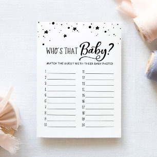 Qui est ce bébé? Carte de jeu Baby Shower Party