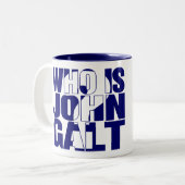 Qui est John Galt ? bleu de la tasse 11oz (Devant gauche)