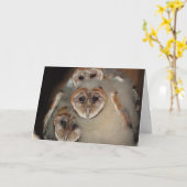 "Qui est là ?" Carte de voeux Barn Owl (Fleur jaune)