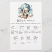 Qui est ma carte de jeu Baby shower maman (Devant)