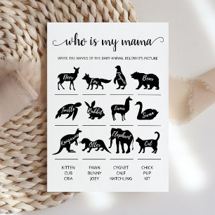 Qui est ma maman Jeu Baby shower de fête Carte
