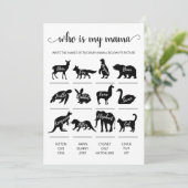 Qui est ma maman Jeu Baby shower de fête Carte (Debout devant)